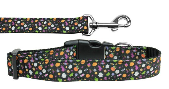 Halloween Pet Dog & Cat Nylon Collar or Leash, "Halloween Confetti"