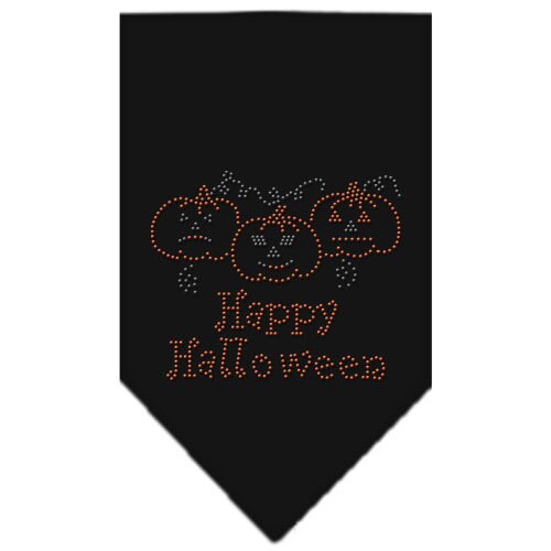 Halloween Pet and Dog Bandana Rhinestone, "Happy Halloween"