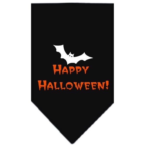 Halloween Pet and Dog Bandana Screen Printed, "Happy Halloween"