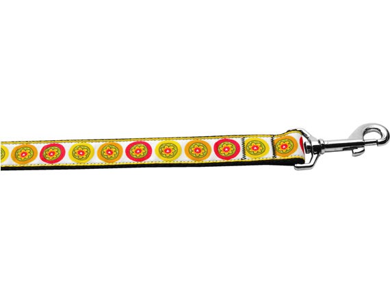 Pet Dog & Cat Nylon Collar or Leash, "Autumn Daisies"