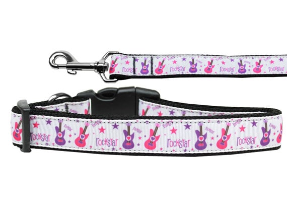 Pet Dog & Cat Nylon Collar or Leash, "Rockstar"