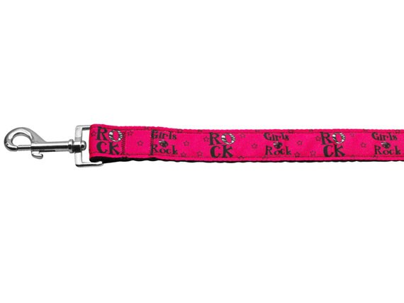 Pet Dog & Cat Nylon Collar or Leash, "Girls Rock"