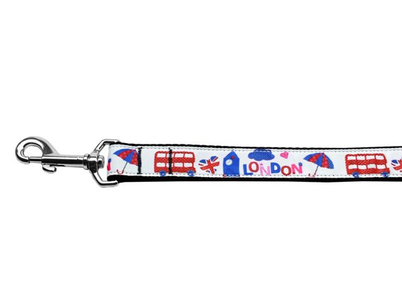 Pet Dog & Cat Nylon Collar or Leash, "London Town"