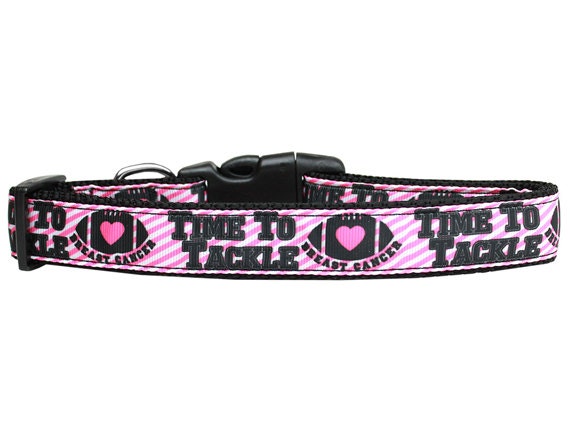 Pet Dog & Cat Nylon Collar or Leash, "Tackle Breast Cancer"