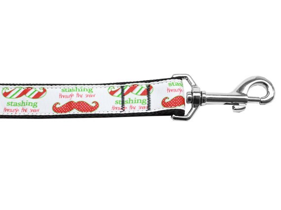 Christmas Pet Dog & Cat Nylon Collar or Leash, "Stashing Through The Snow"