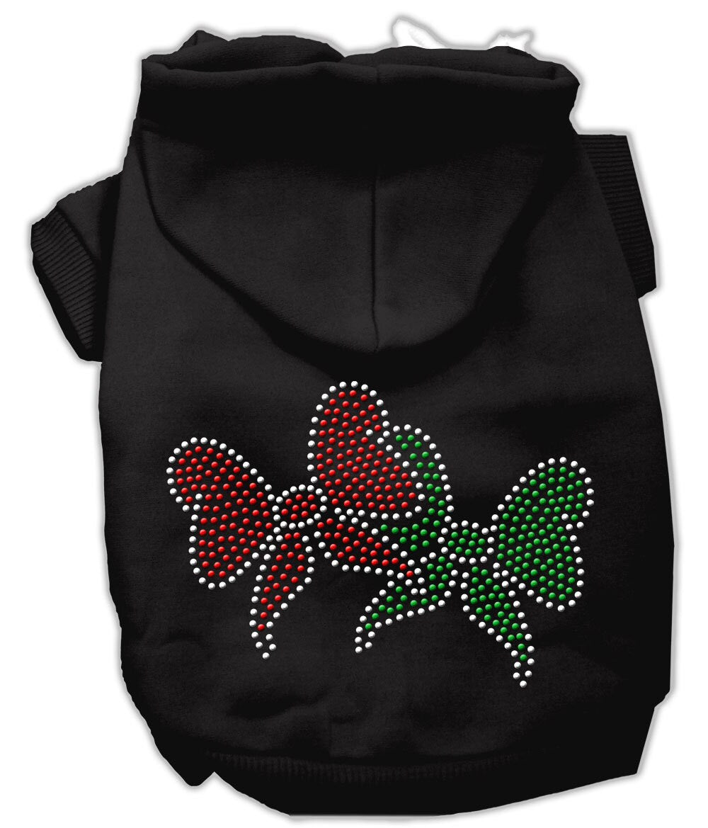 Christmas Pet Dog & Cat Hoodie Rhinestone, "Christmas Bows"