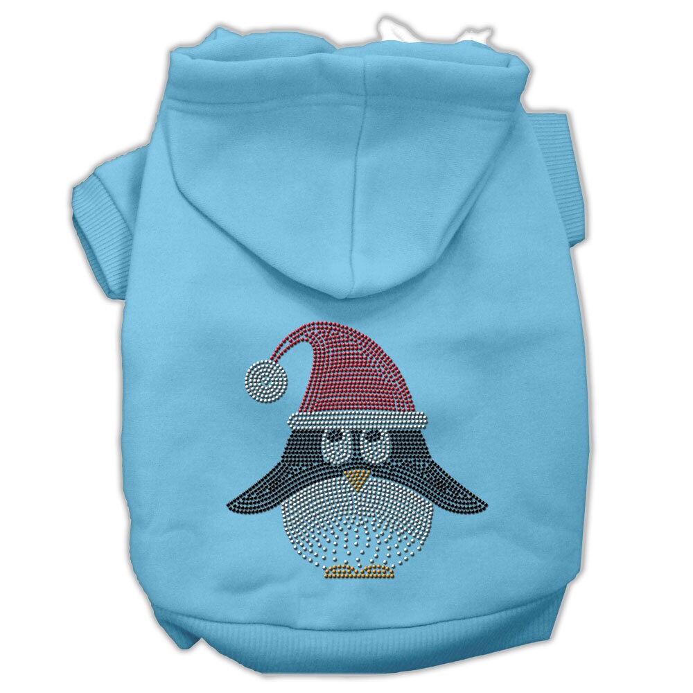 Christmas Pet, Dog & Cat Hoodie Rhinestone, "Santa Penguin"