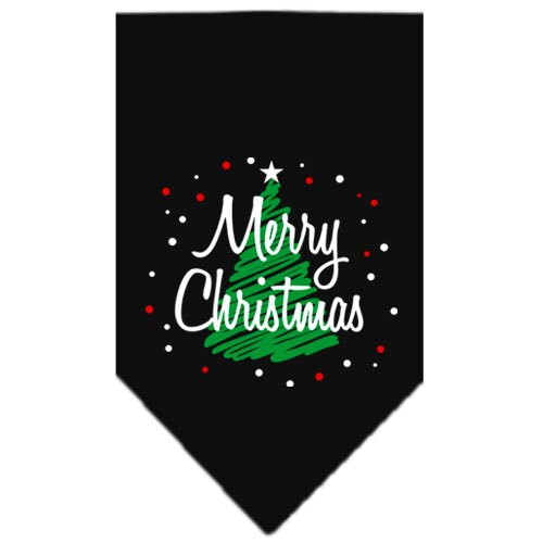 Christmas Dog Bandana, "Scribble Merry Christmas"