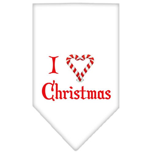 Christmas Pet and Dog Bandana Screen Printed, "I Heart Christmas"