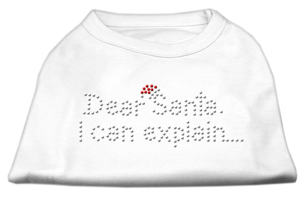 Christmas Pet Dog & Cat Shirt Rhinestone, "Dear Santa, I Can Explain"