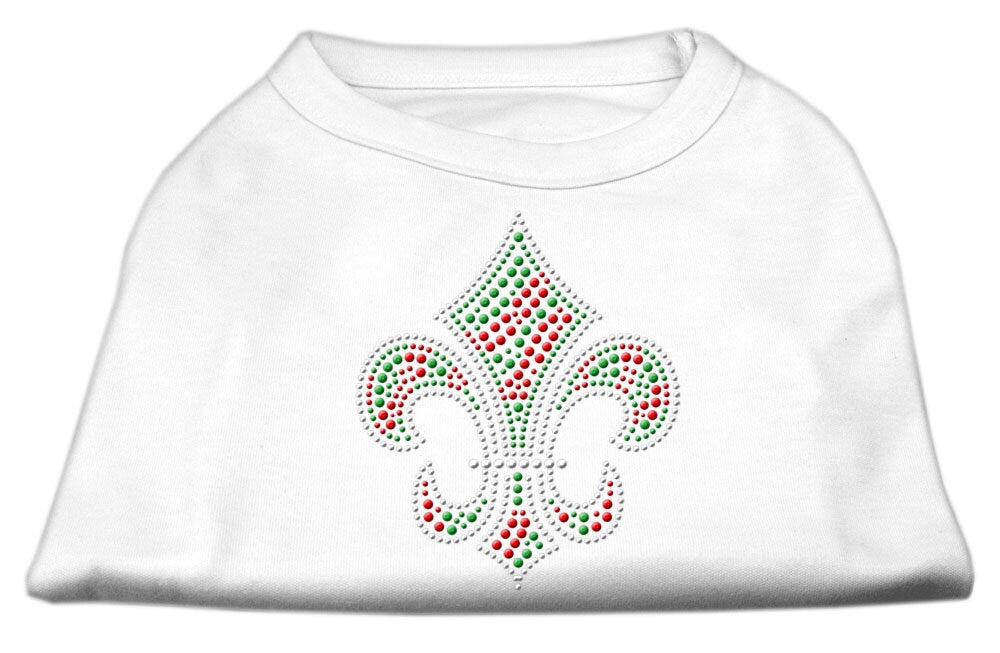 Christmas Pet Dog & Cat Shirt Rhinestone, "Holiday Fleur De Lis"