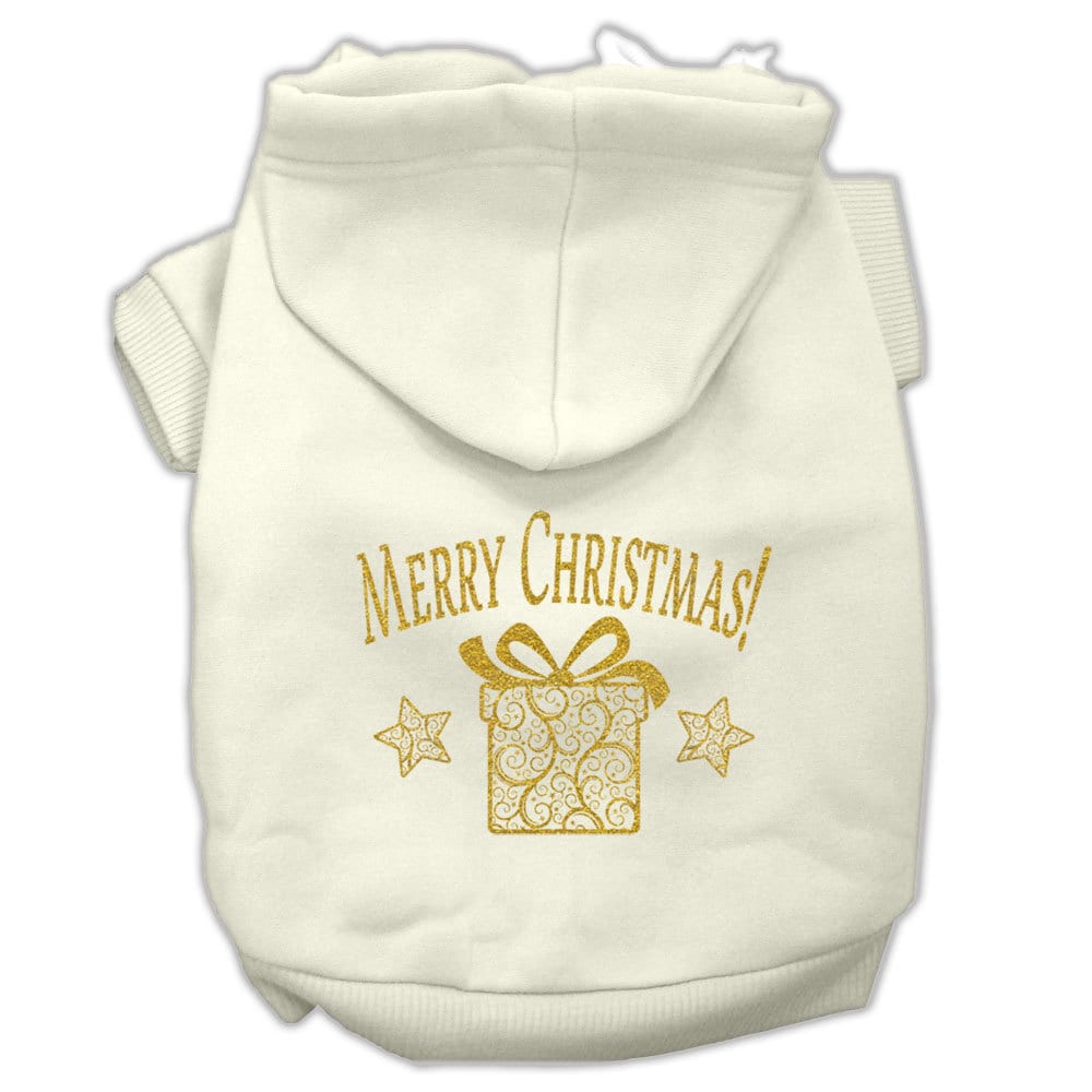 Christmas Pet Dog & Cat Hoodie Screen Printed, "Golden Christmas Present"