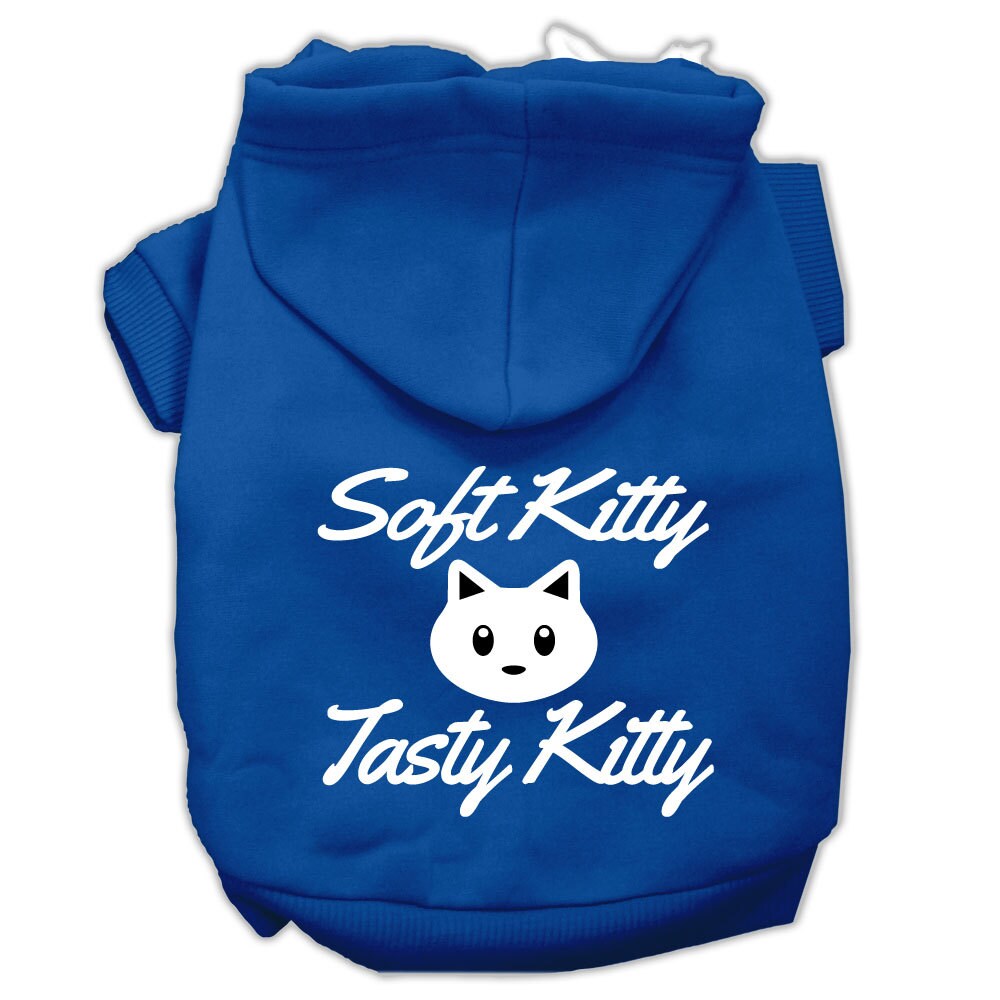 Pet Dog & Cat Hoodie Screen Printed, "Soft Kitty, Tasty Kitty"