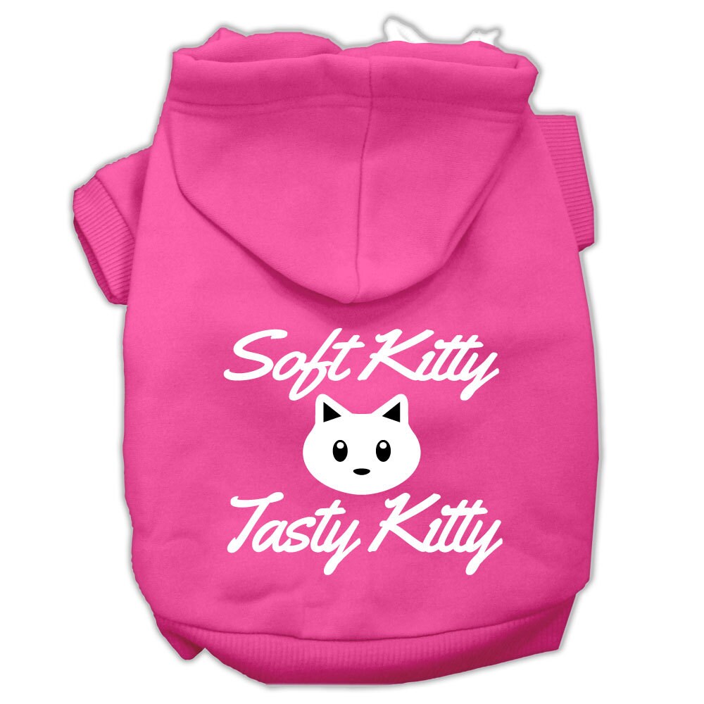 Pet Dog & Cat Hoodie Screen Printed, "Soft Kitty, Tasty Kitty"