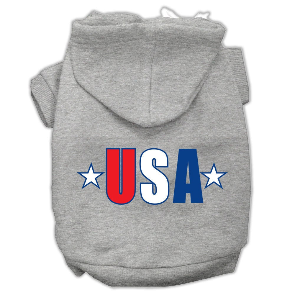 Pet Dog & Cat Hoodie Screen Printed, "USA Star"