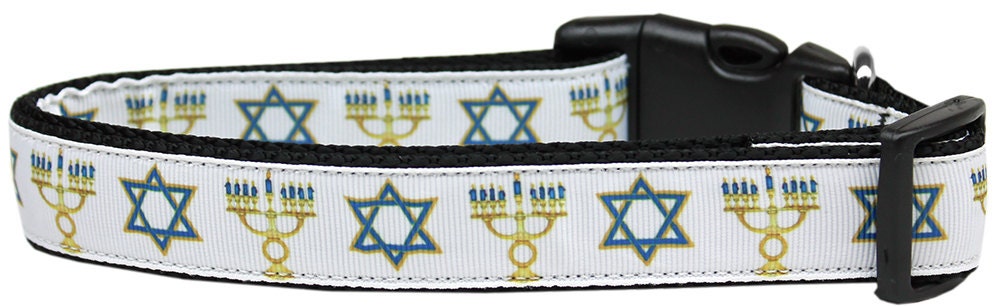 Hanukkah Pet Dog & Cat Nylon Collar or Leash, "Jewish Traditions"