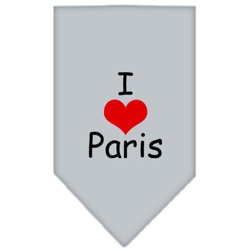 Pet and Dog Bandana Screen Printed, "I Love Paris"