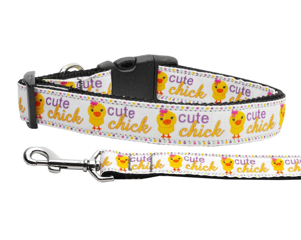 Pet Dog & Cat Nylon Collar or Leash, "Cute Chick"