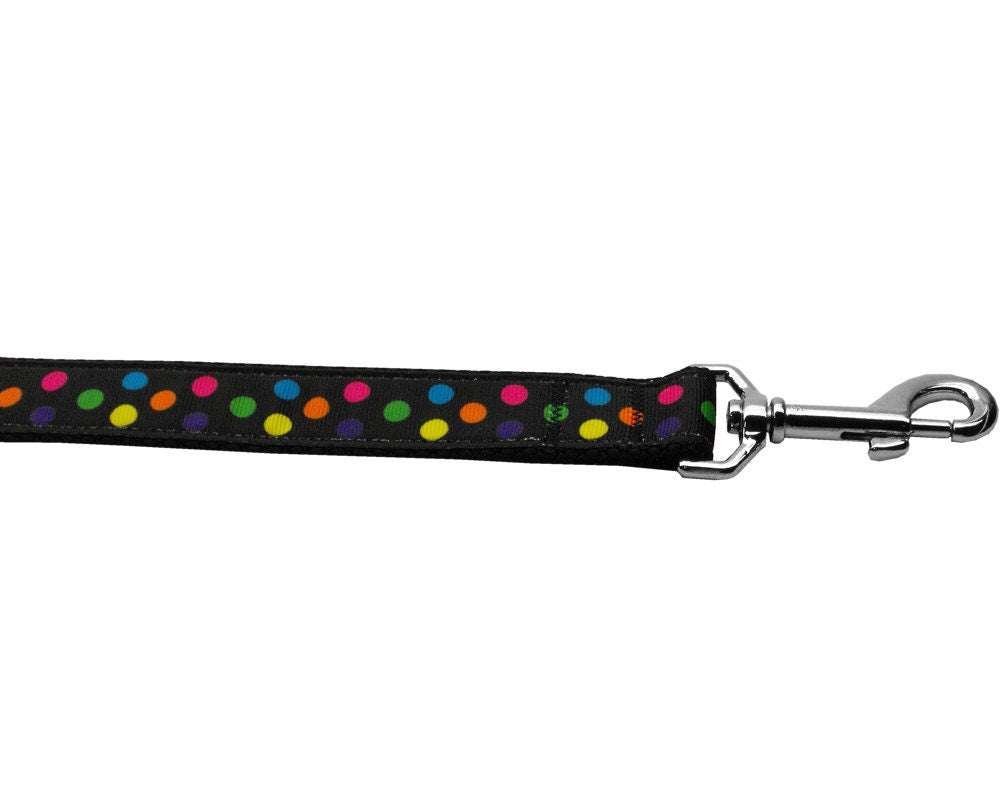 Pet Dog & Cat Nylon Collar or Leash,  "Black Multi Dot"