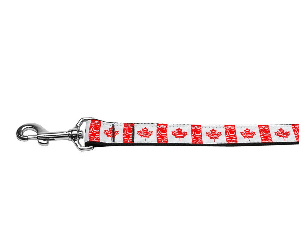 Pet Dog & Cat Nylon Collar or Leash, "Canadian Flag In Swirls"