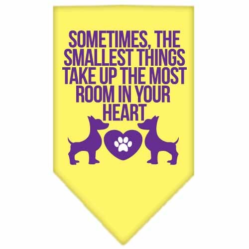 Pet and Dog Bandana Screen Printed, "Sometimes, The Smallest Things Take Up The Most Room In Your Heart"