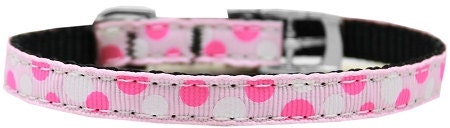 Pet Dog & Cat Nylon Collar or Leash 3/8" wide, "Confetti Dots"