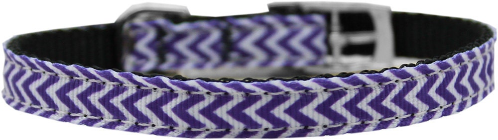 Pet, Dog & Cat Nylon Buckle Collars, 3/8" wide, "Chevrons"