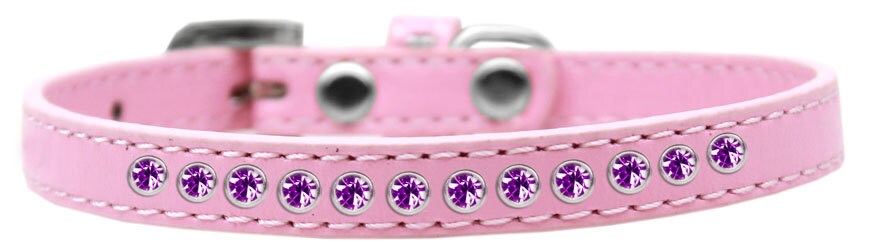 Dog, Puppy & Pet Fashion Collar, "Purple Crystal Rimsets"