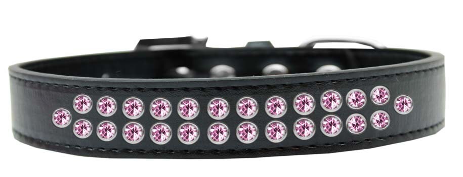 Dog, Puppy & Pet Fashion  Collar, "Two Row Light Pink Crystal Rimsets"