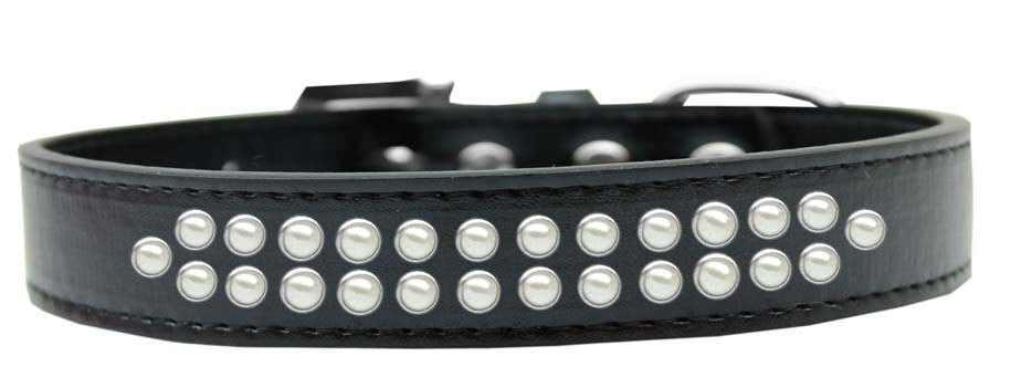 Dog, Puppy & Pet Fashion  Collar, "Two Row Pearl Rimsets"