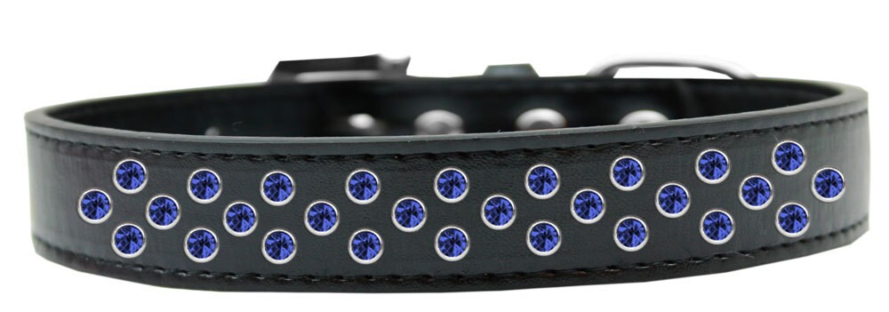 Dog, Puppy & Pet Fashion  Collar, "Blue Crystal Rimsets Sprinkles"