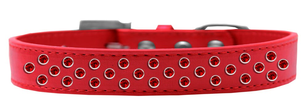 Dog, Puppy & Pet Fashion  Collar, "Red Crystal Rimsets Sprinkles"