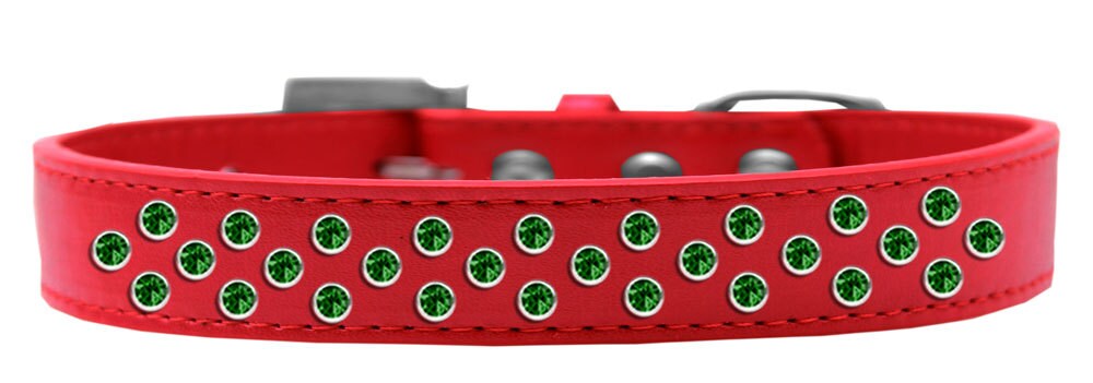 Dog, Puppy & Pet Fashion  Collar, "Emerald Green Crystal Sprinkles"