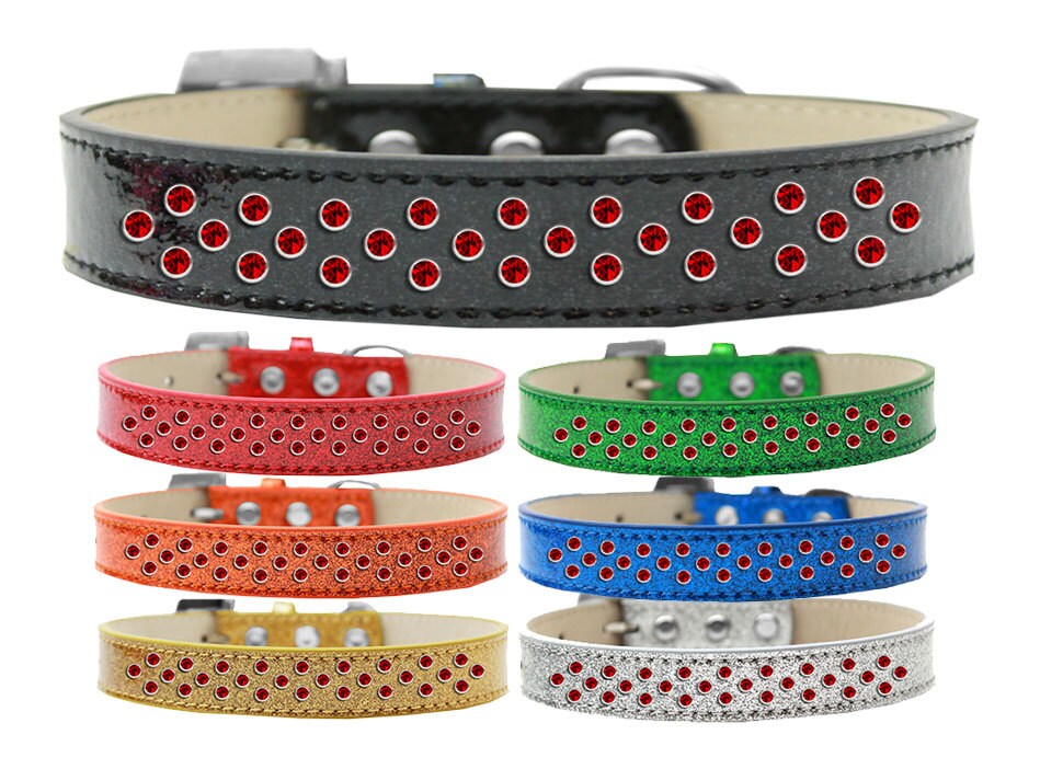 Dog, Puppy & Pet Ice Cream  Collar, "Red Crystal Rimsets Sprinkles"