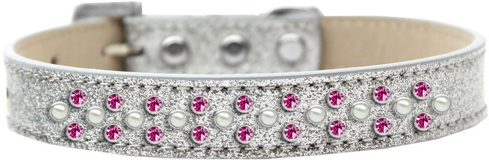 Dog, Puppy & Pet Ice Cream  Collar, "Pearl and Bright Pink Crystal Rimsets Sprinkles"