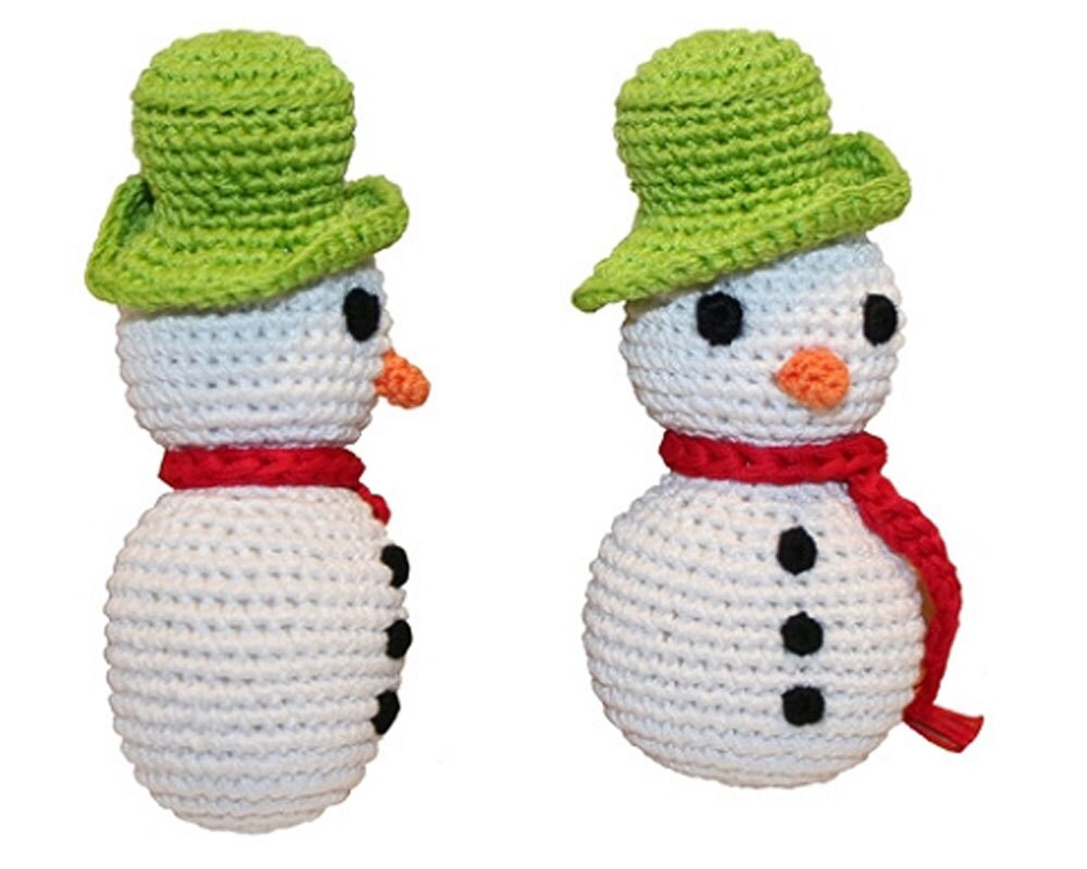 Knit Knacks Organic Cotton Pet, Dog & Cat Toy, "Frost The Snowman"