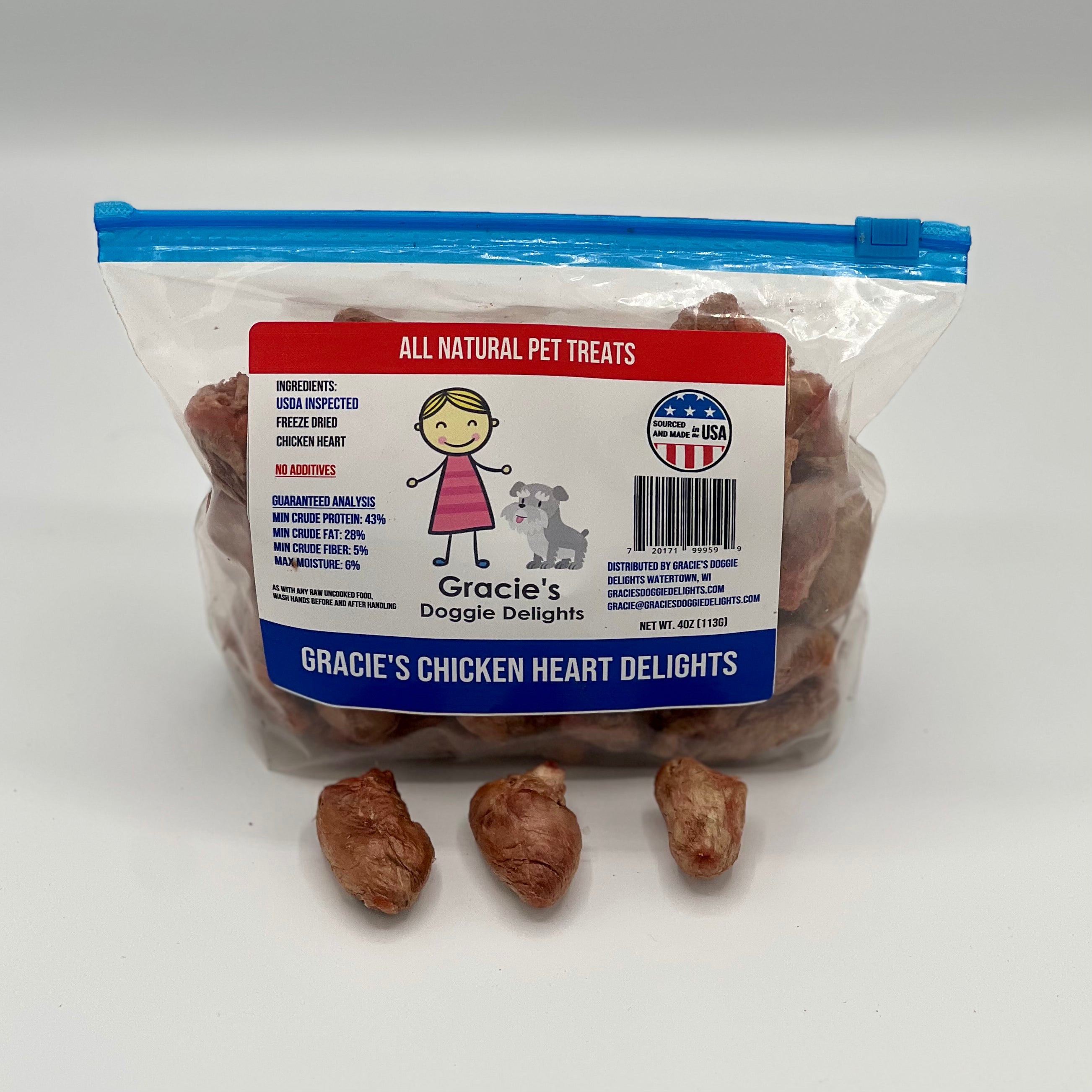 Gracie s Chicken Heart Delights Freeze Dried Dog Treats