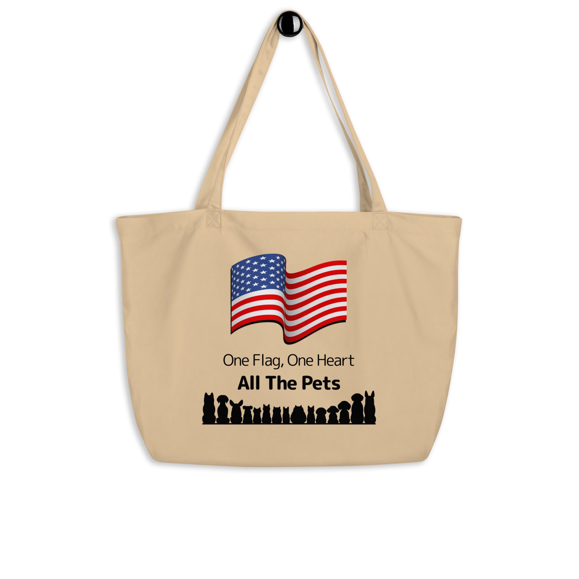 Large One Flag, One Heart, All the Pets Eco Tote Bag