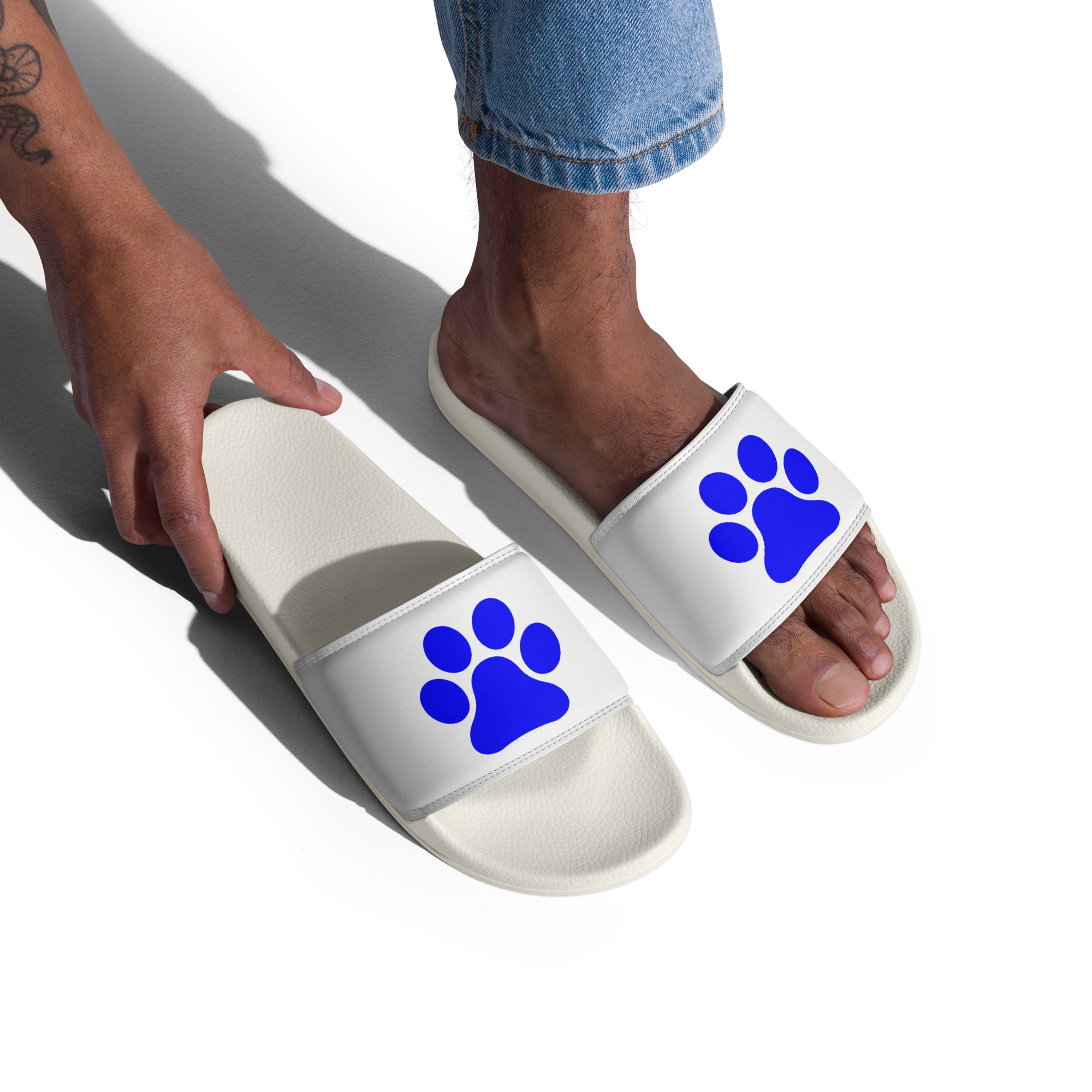 Men’s Blue Paw Slides