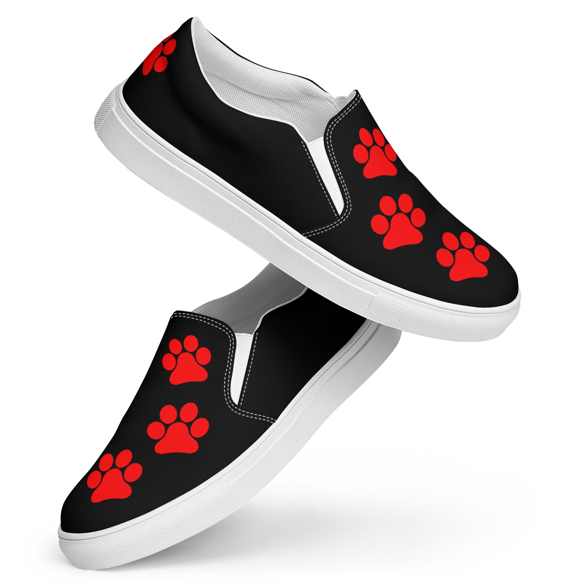 Men’s slip-on Black Red Paw shoes