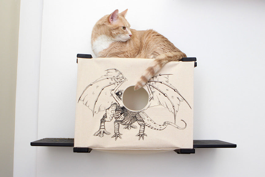 Cat Cubby with Perches - Covered Cat Bed - by Catastrophic Creations