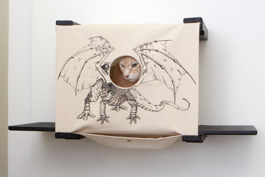 Cat Cubby with Perches - Covered Cat Bed - by Catastrophic Creations