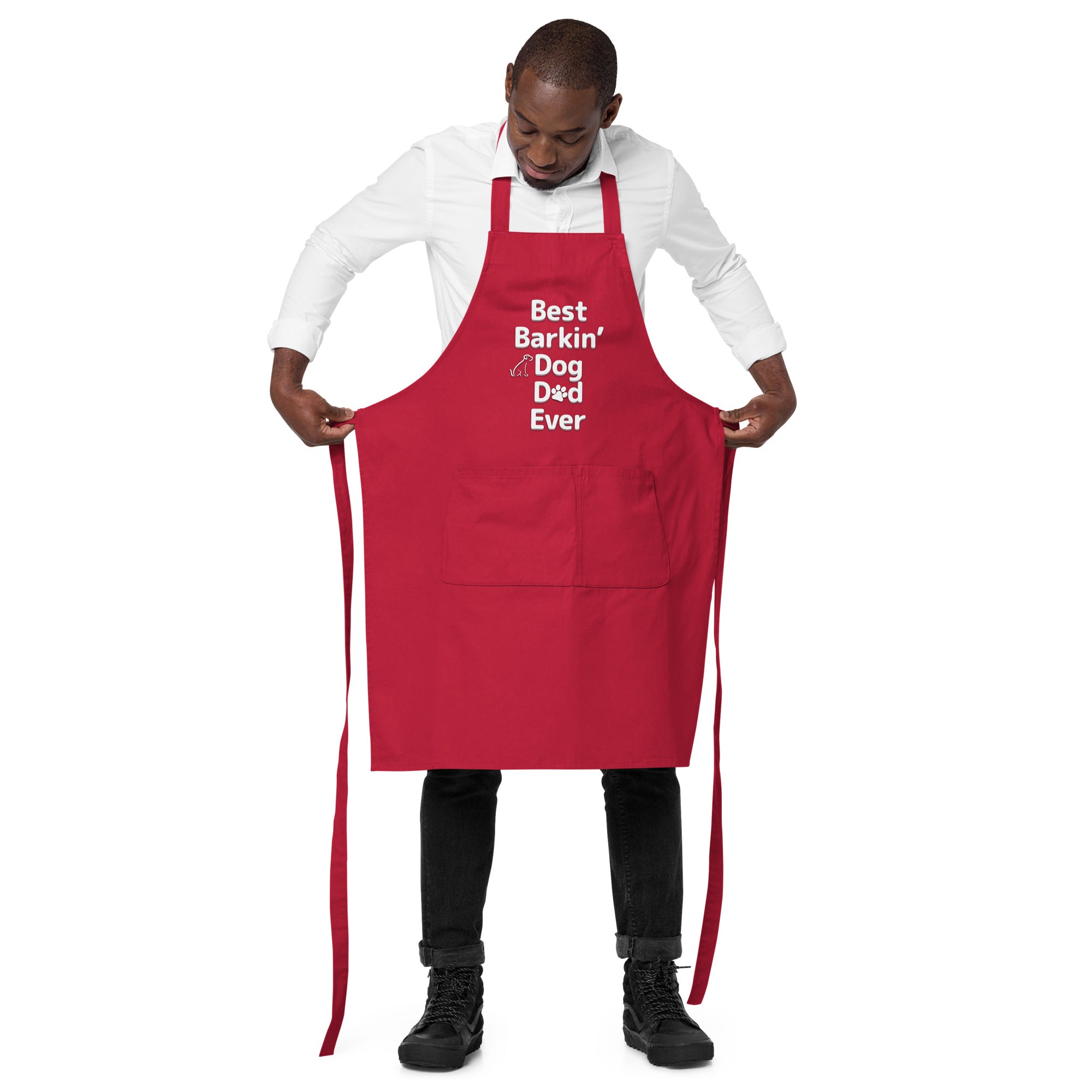 Best Barkin' Dog Dad Ever Organic Cotton Apron