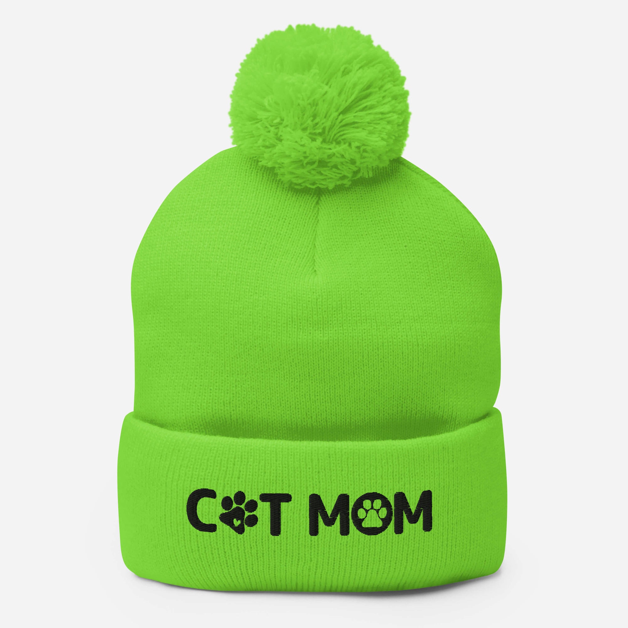 Cat Mom Pom-Pom Beanie