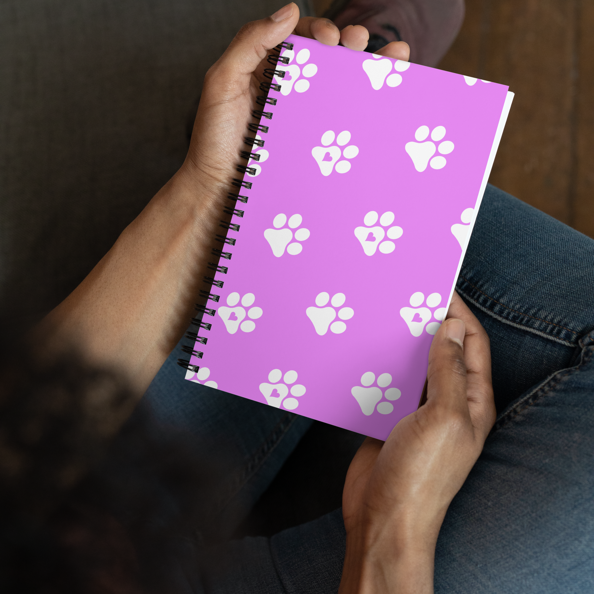 Pink Paw Spiral Notebook