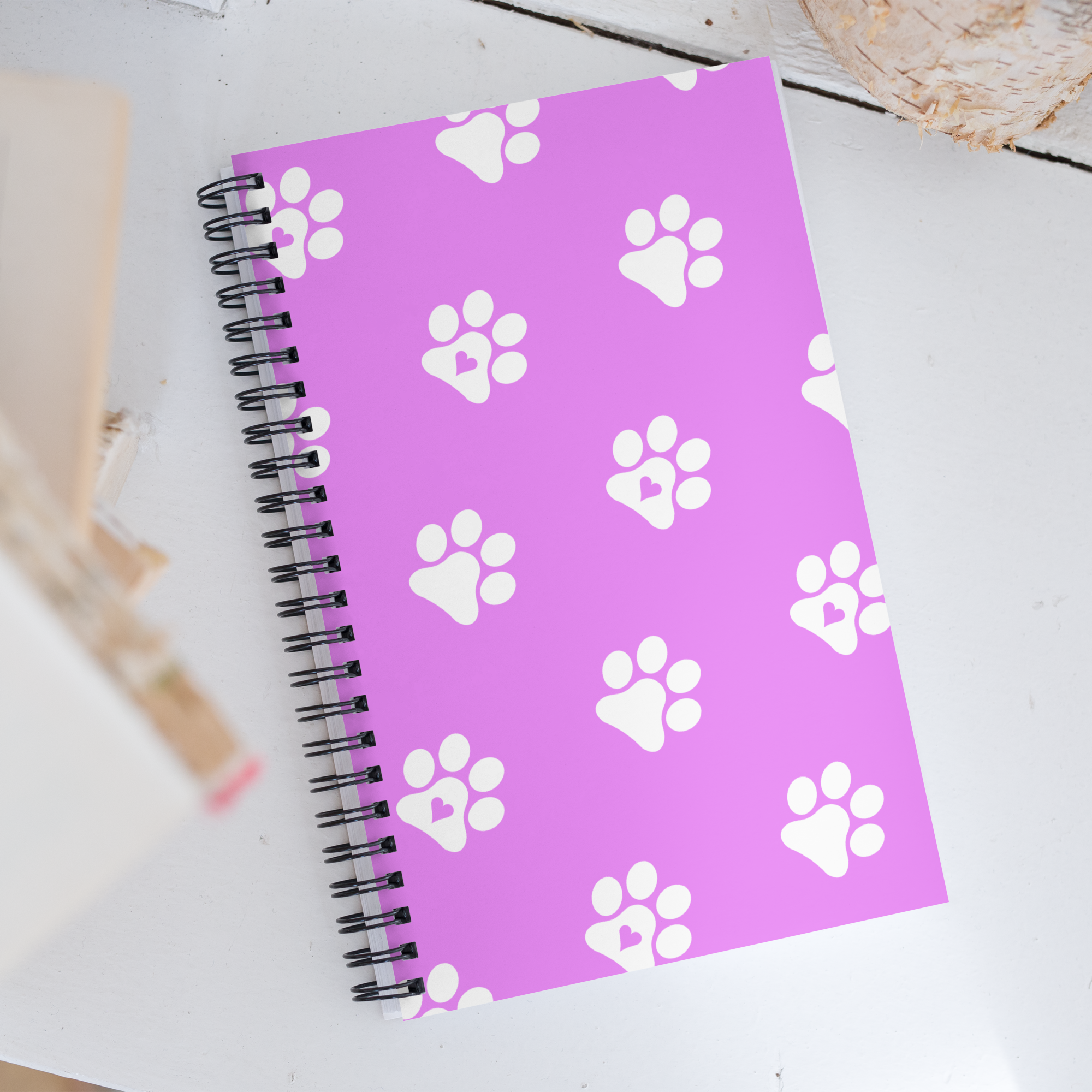 Pink Paw Spiral Notebook