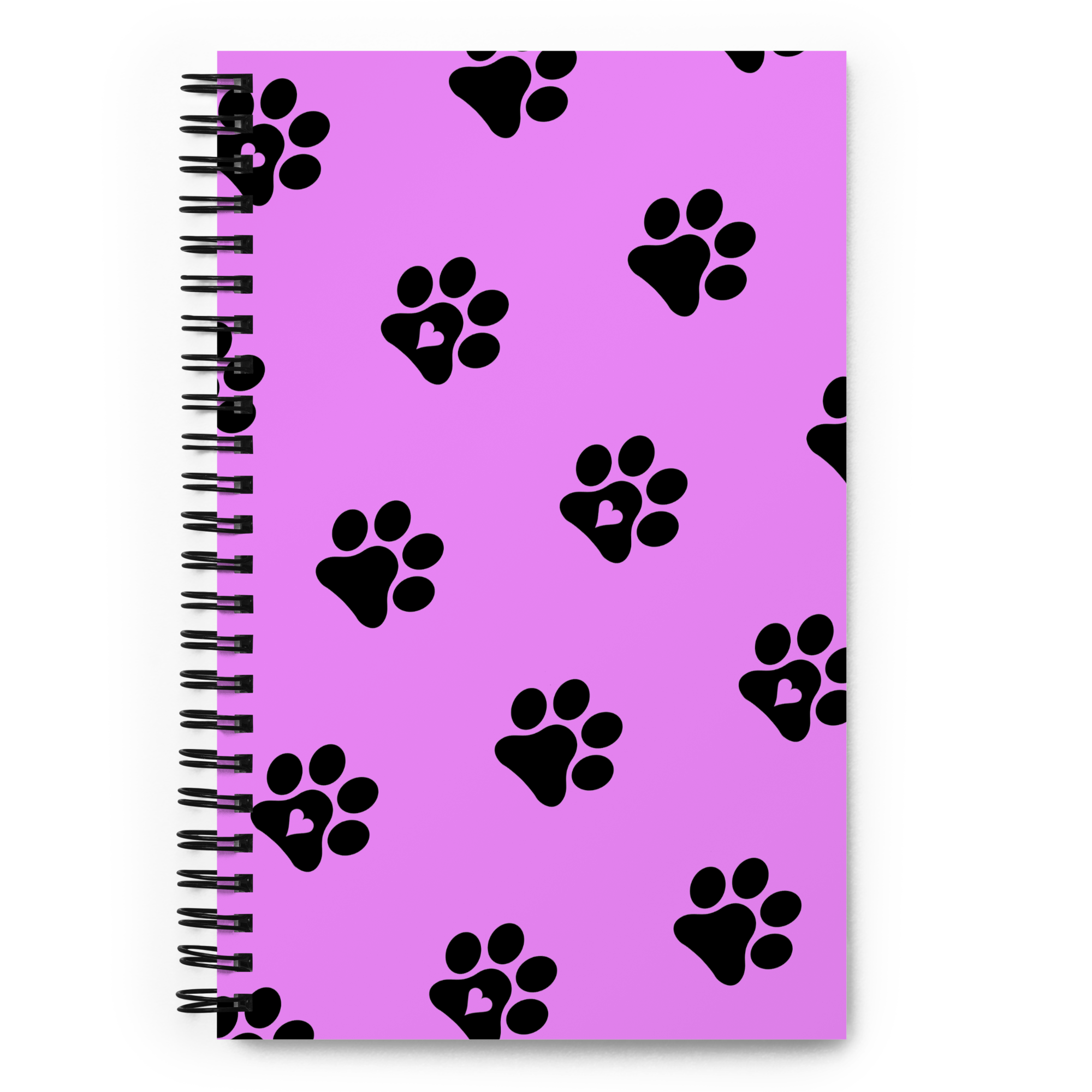 Pink & Black Paw Spiral Notebook