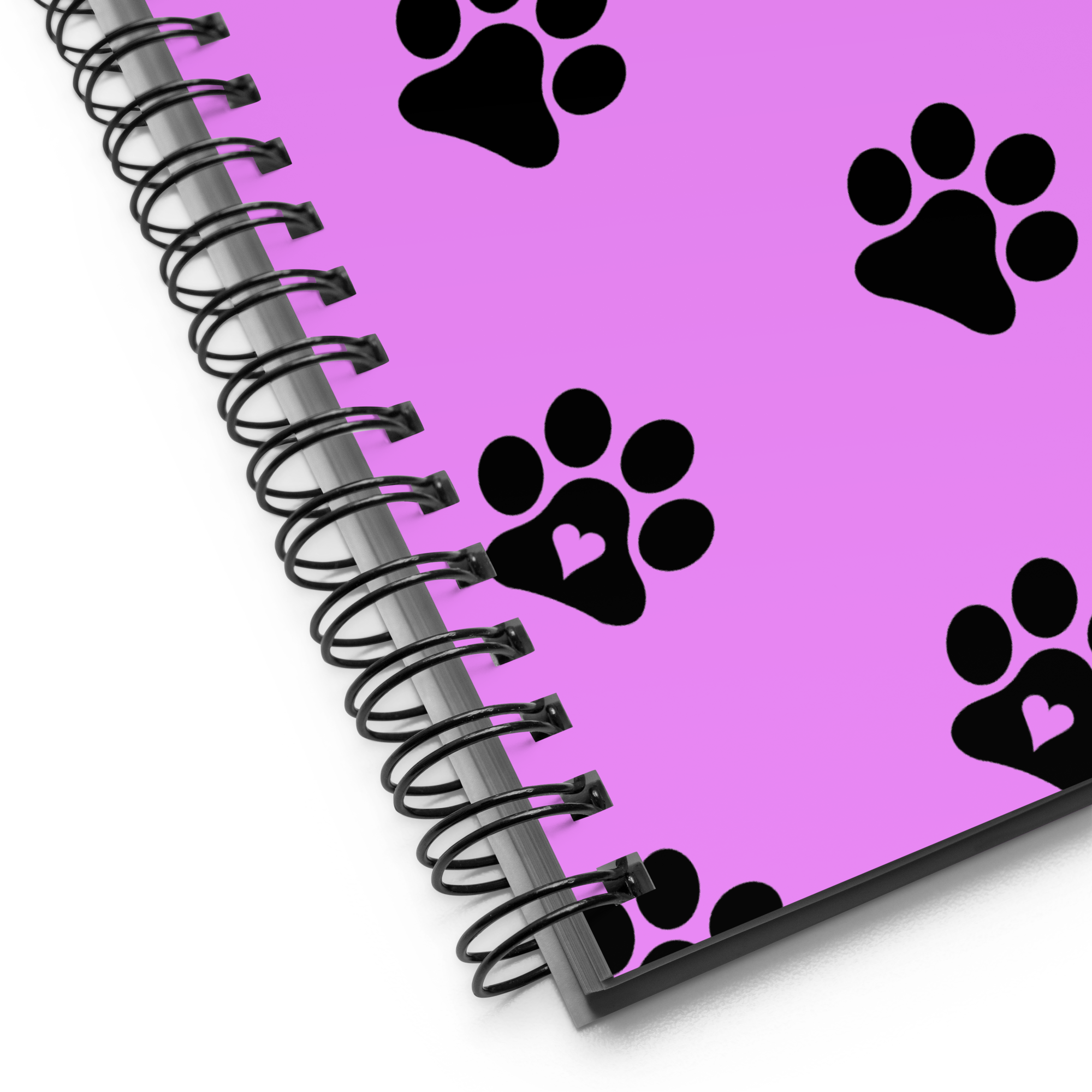 Pink & Black Paw Spiral Notebook