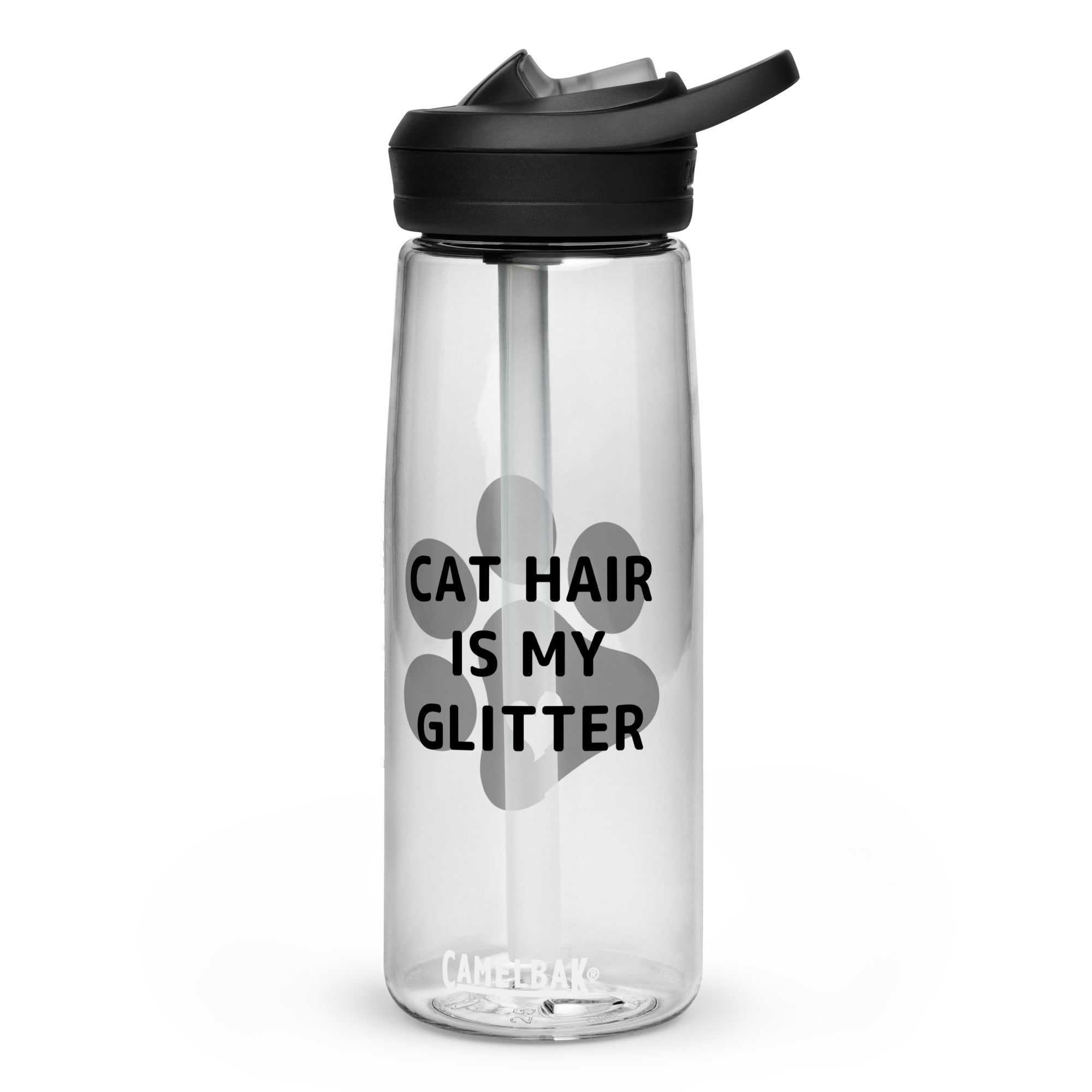 Cat Hair Is My Glitter Sports Water Bottle