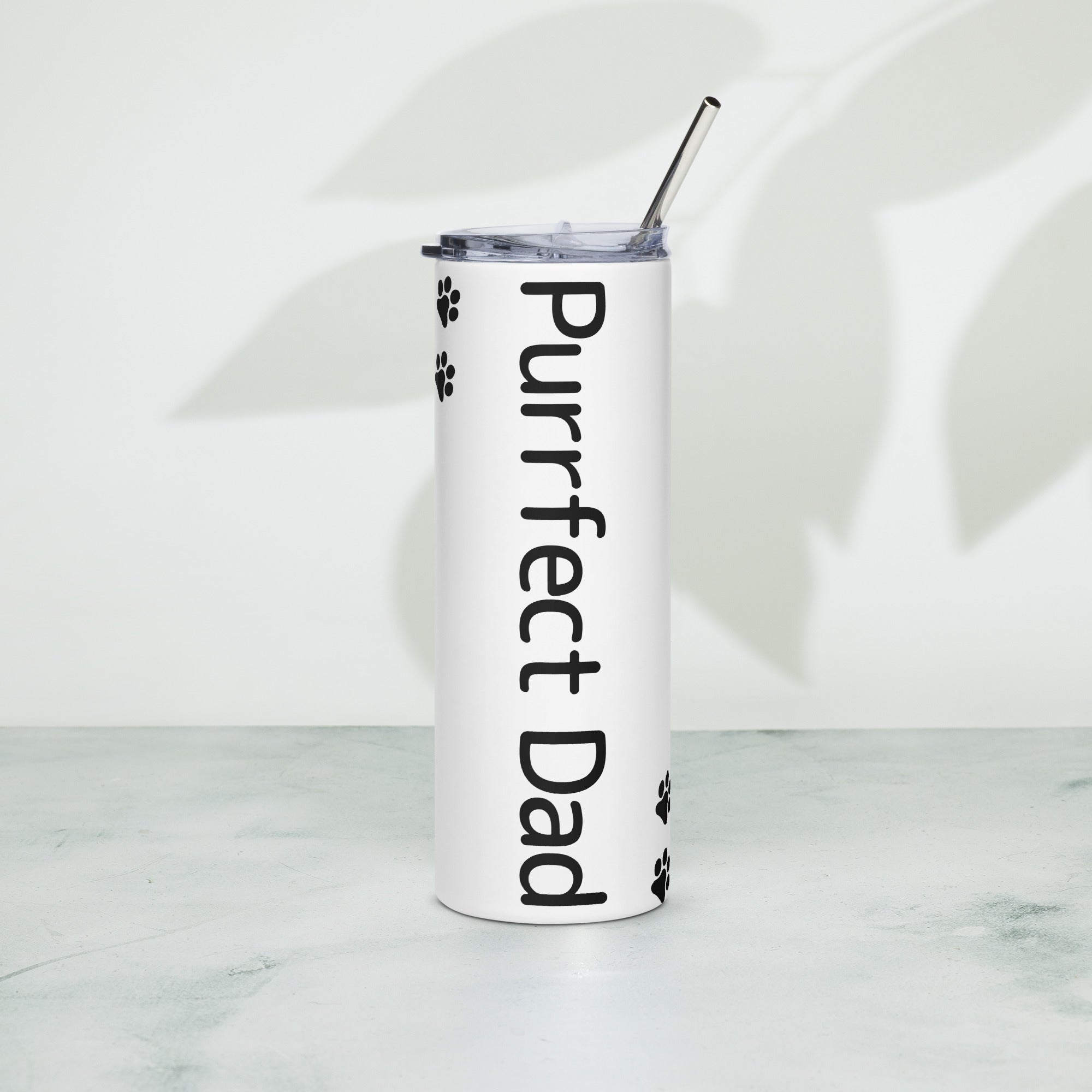 Purrfect Dad Trail of Paws Stainless Steel Tumbler